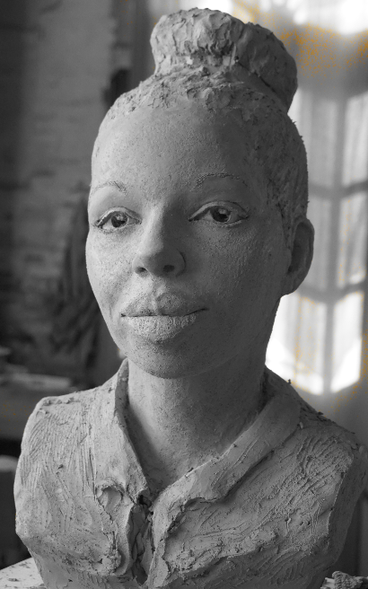Buste de Marie NDiaye exposé actuellement à Ombres Blanches, Toulouse.