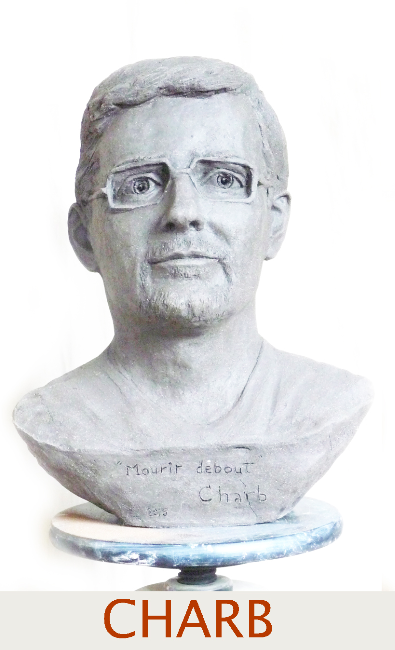 Inauguration du buste de Charb dans la région parisienne